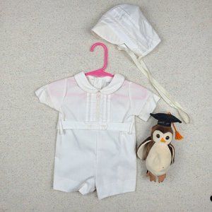 Vintage Romper & Bonnet Set 0-3 months